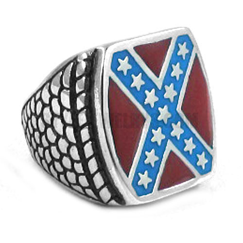 Classic American Flag Ring Stainless Steel Biker Men Ring SWR0270 - Click Image to Close